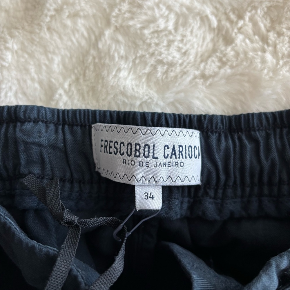 Frescobol Carioca Sergio Lyocell Linen Cotton Blend Shorts in Navy Men’s 34 NEW - Picture 9 of 16